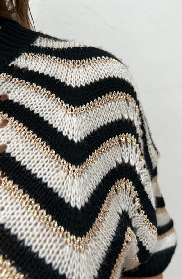 Lurex Zigzag Top Noely Zwart – shirts & tops — foto 6