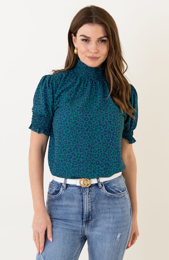 Lynn Top Leopard Kobalt Groen – shoparchief — foto 2