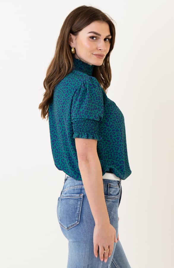 Lynn Top Leopard Kobalt Groen – shoparchief — foto 3