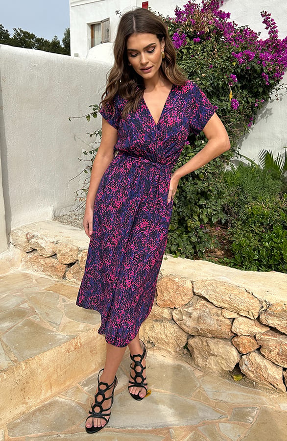 Maya Cheetah Dress Blue Pink – shoparchief