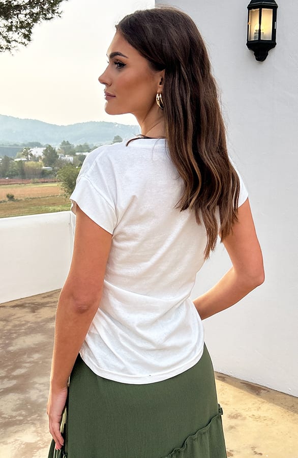 Metallic Print Top Kaia Army – shoparchief — foto 6