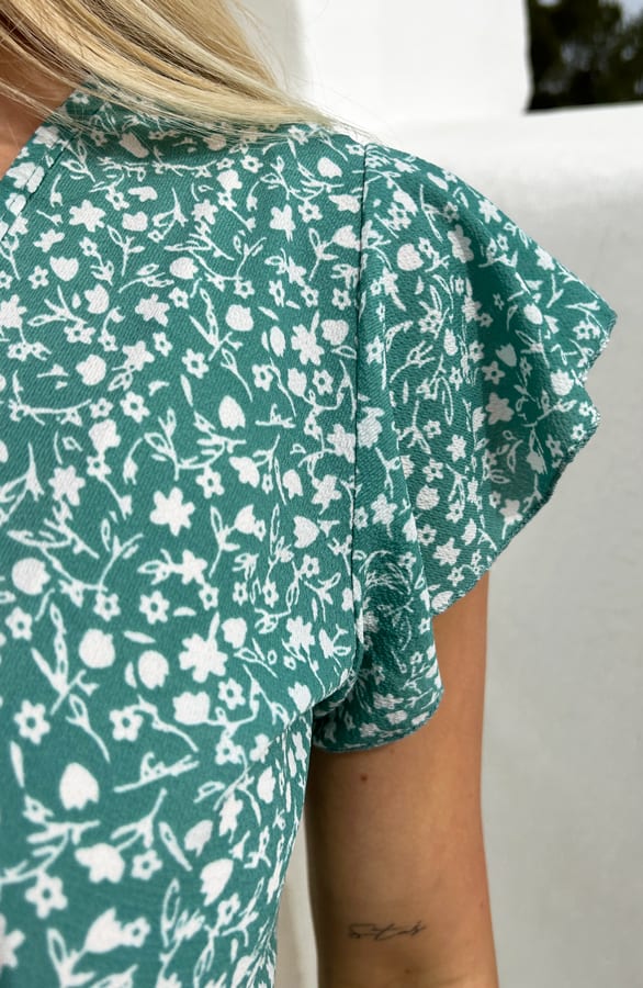 Midi Jurk Flower Jenny Mint – shoparchief — foto 4