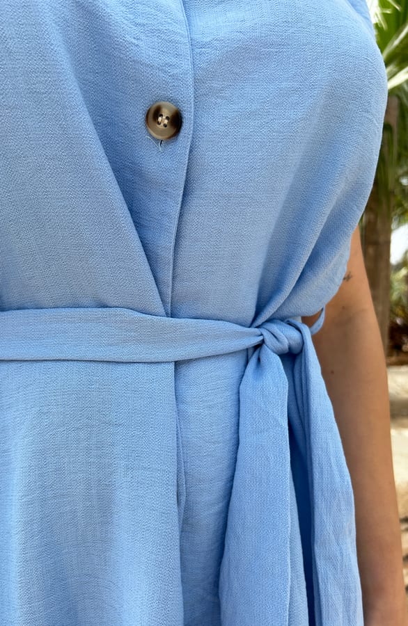 Midi Jurk Met Knopen Elise Sky Blue – shoparchief — foto 5