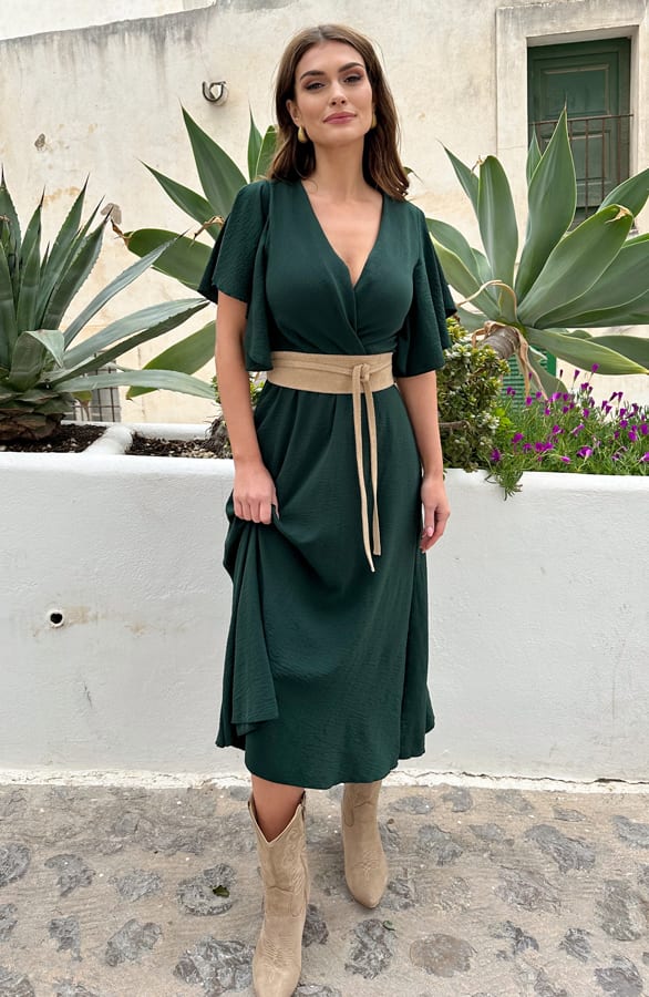 Midi Jurk Nikkie Smaragd – shoparchief