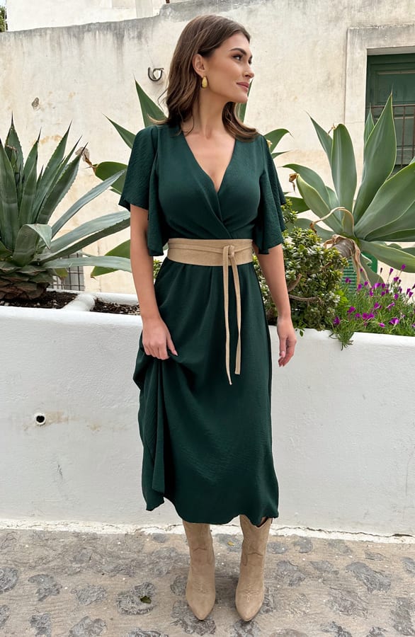 Midi Jurk Nikkie Smaragd – shoparchief — foto 2