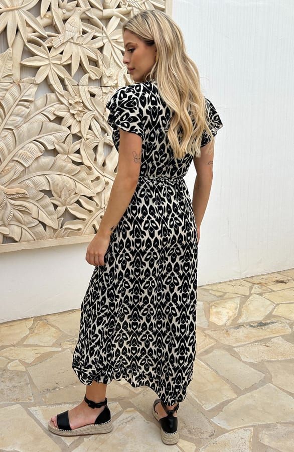 Midi Jurk Overslag Jenny Beige – shoparchief — foto 4