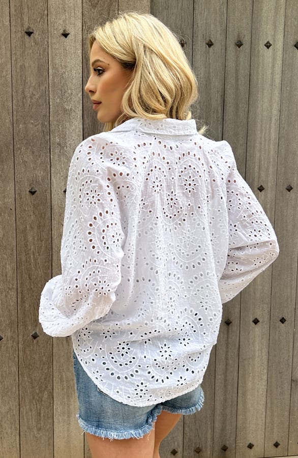 Oversized Broderie Blouse Nora-lynn Ecru – shoparchief — foto 4
