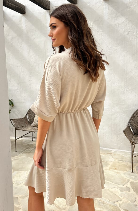 Ruffle Jurk Marbella Beige – shoparchief — foto 6