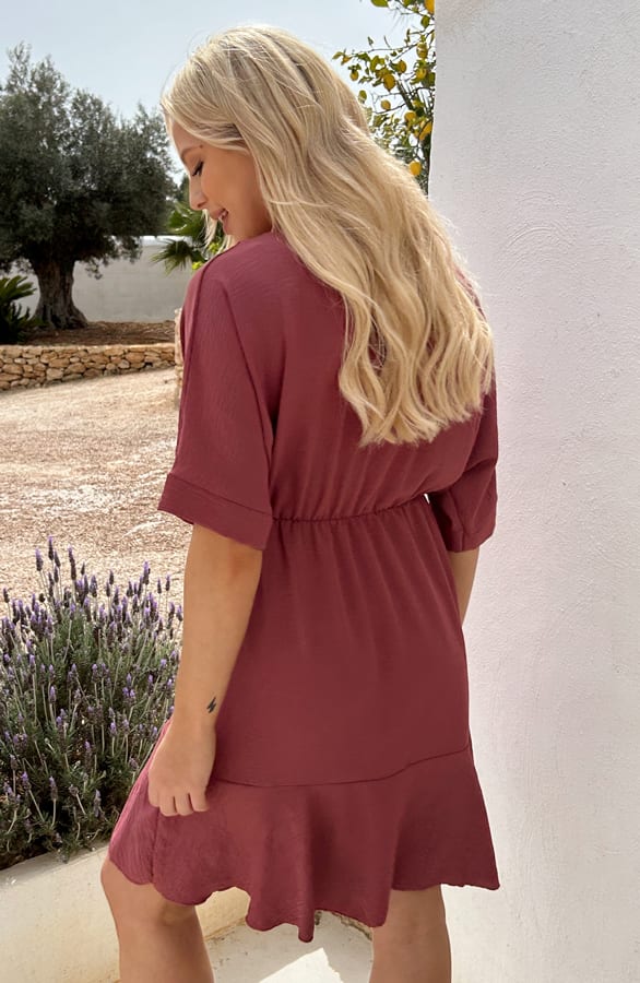 Ruffle Jurk Marbella Dust Roze – shoparchief — foto 5