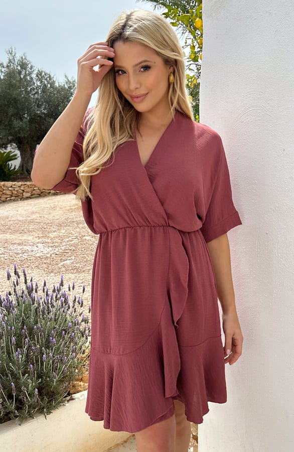 Ruffle Jurk Marbella Dust Roze – shoparchief — foto 2