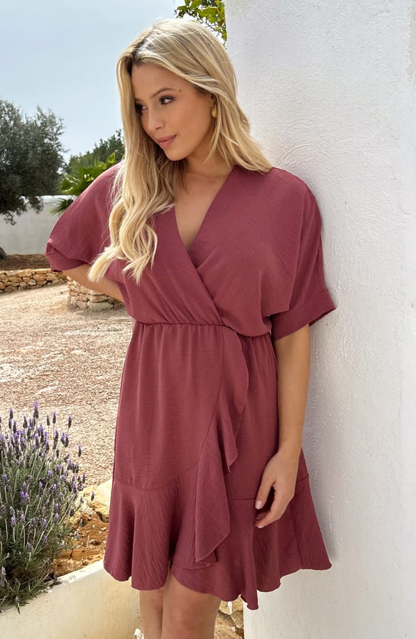 Ruffle Jurk Marbella Dust Roze – shoparchief — foto 4