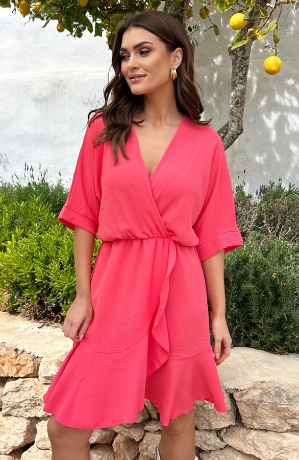 Ruffle Jurk Marbella Koraal – shoparchief — foto 2