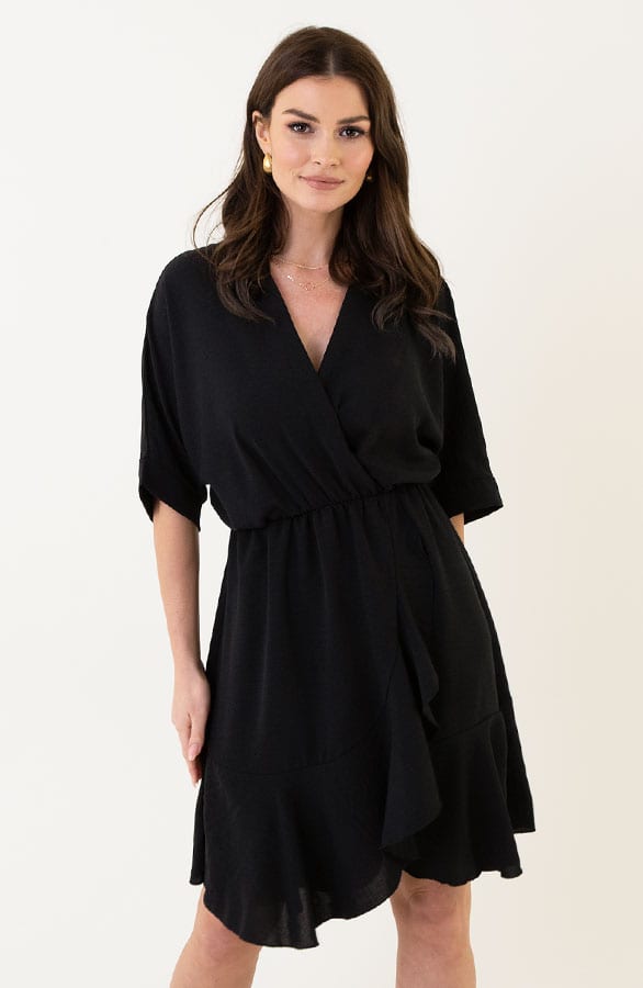 Ruffle Jurk Marbella Zwart – shoparchief — foto 5