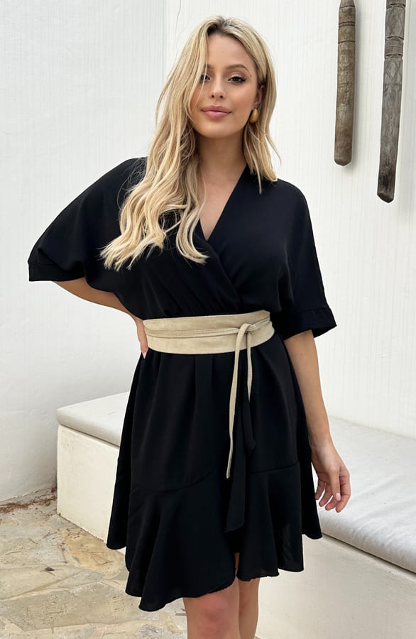 Ruffle Jurk Marbella Zwart – shoparchief — foto 2