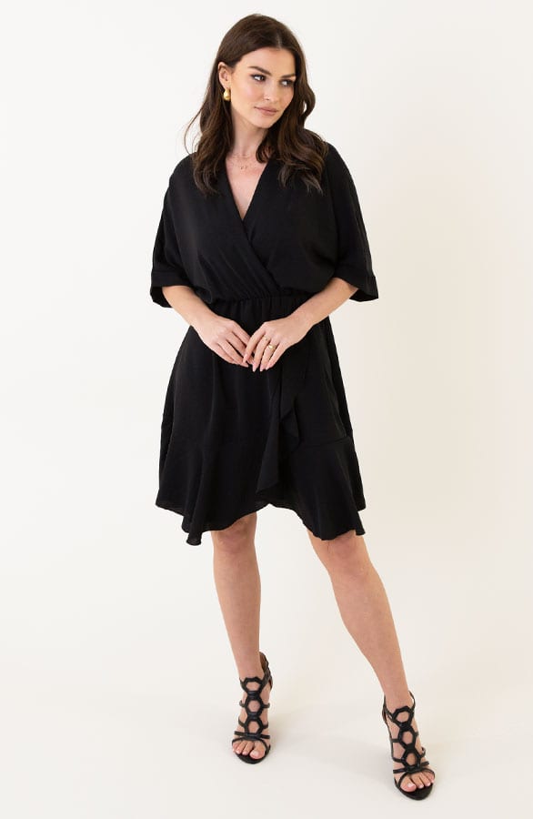 Ruffle Jurk Marbella Zwart – shoparchief — foto 9