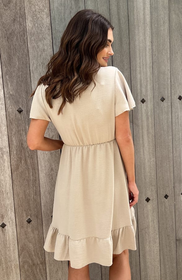 Ruffle Jurk Rose Beige – shoparchief — foto 4