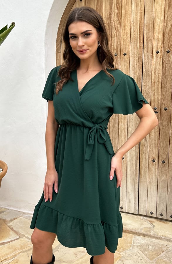 Ruffle Jurk Rose Emerald – shoparchief — foto 2