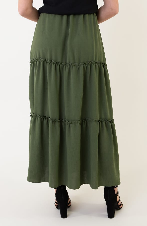 Ruffle Maxi Rok Abby Army – shoparchief — foto 3