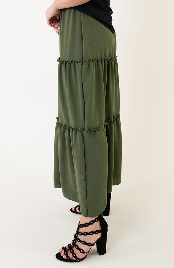 Ruffle Maxi Rok Abby Army – shoparchief — foto 2