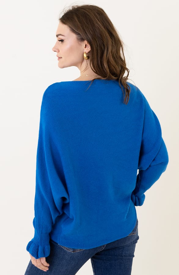 Ruffle Mouwen Soft Trui Chloé Kobalt – shoparchief — foto 2