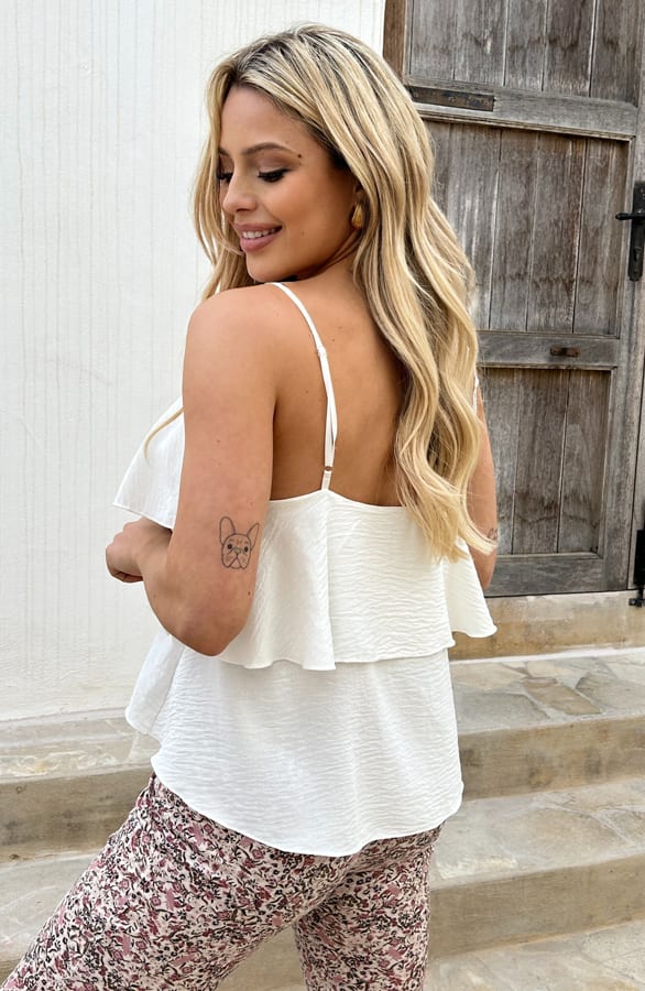 Ruffle Spaghetti Top Suzie Ecru – shoparchief — foto 5