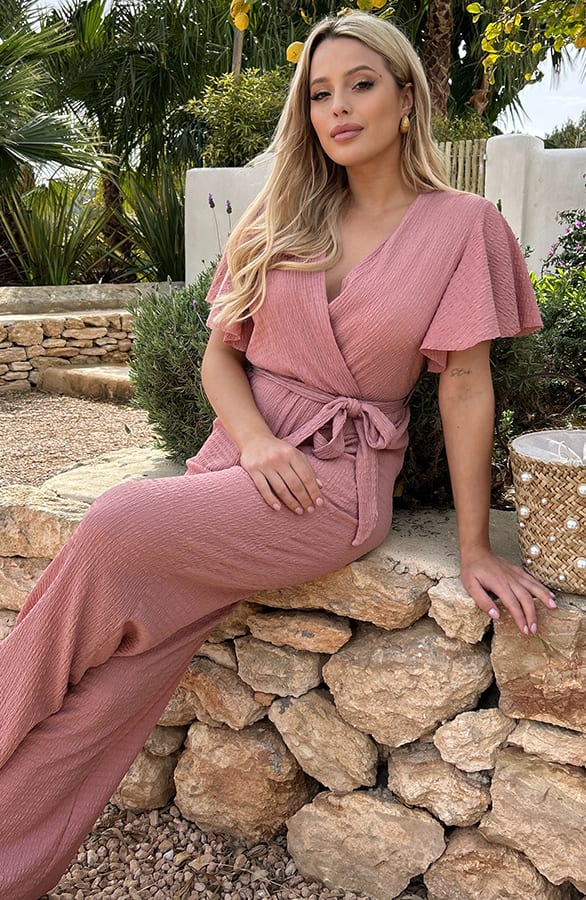 Smocked Jumpsuit Eveline Dust Roze – shoparchief — foto 4