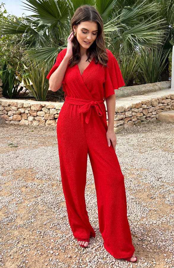 Jumpsuit Dames Smocked Red – shoparchief — foto 2