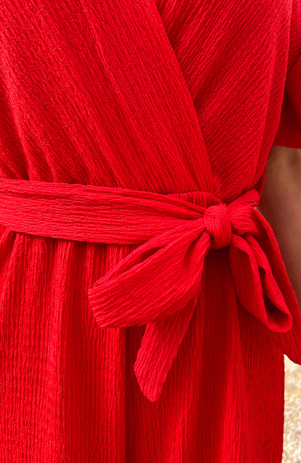 Jumpsuit Dames Smocked Red – shoparchief — foto 5