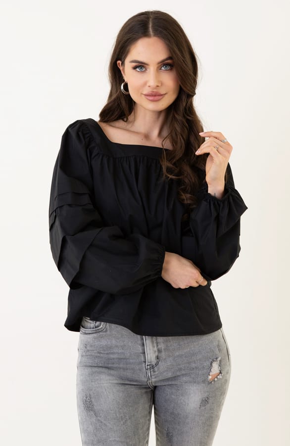 Musthave Strik Blouse Zwart – shoparchief