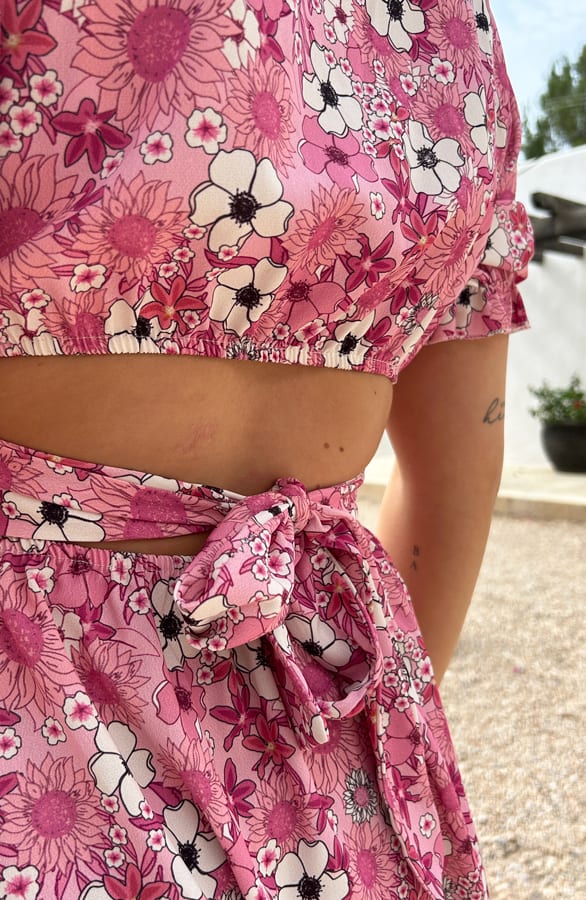 Strik Jurk Bloemen Didi Roze – shoparchief — foto 6