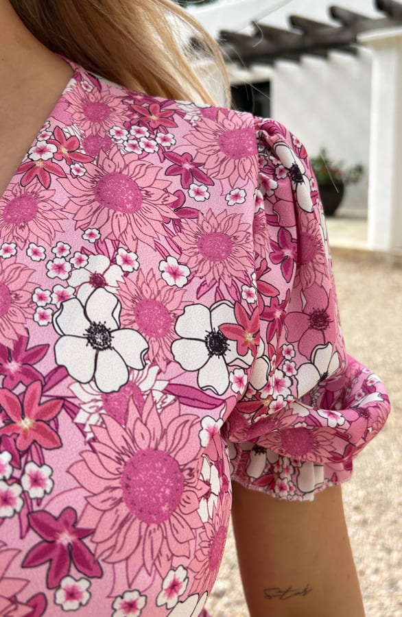 Strik Jurk Bloemen Didi Roze – shoparchief — foto 7