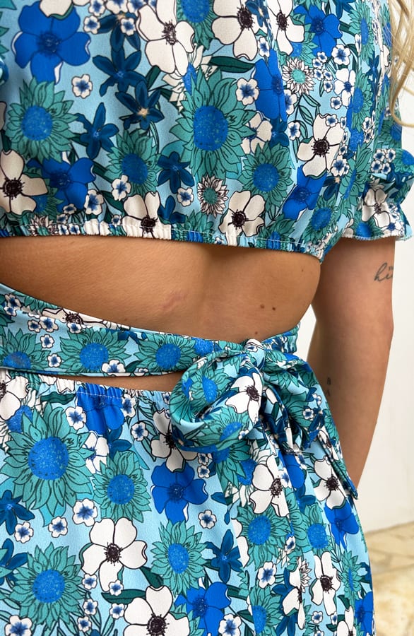 Strik Jurk Bloemen Didi Turquoise – shoparchief — foto 5
