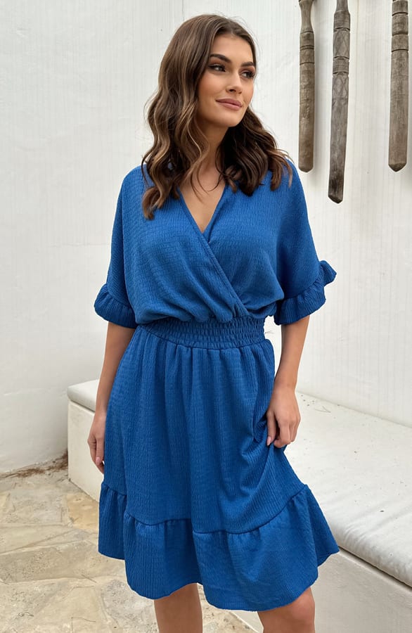 Textured Jurk Elisa Kobalt – shoparchief — foto 4