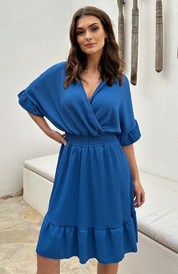 Textured Jurk Elisa Kobalt – shoparchief — foto 5