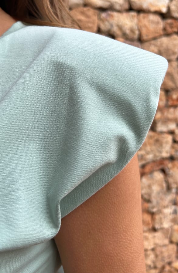Top Schoudervulling Jade Mintgroen – shoparchief — foto 5
