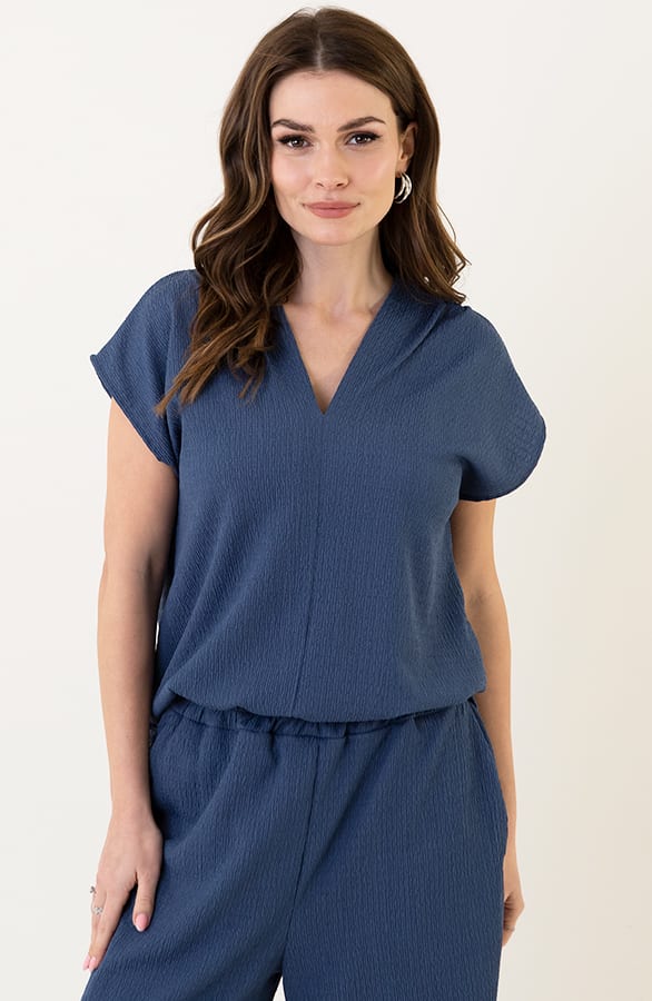 Trendy V-Hals Top Jaydi Jeans Blue – shoparchief — foto 6