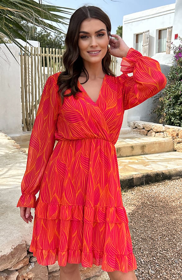 Tropical V-hals Jurk Katy – shoparchief — foto 3