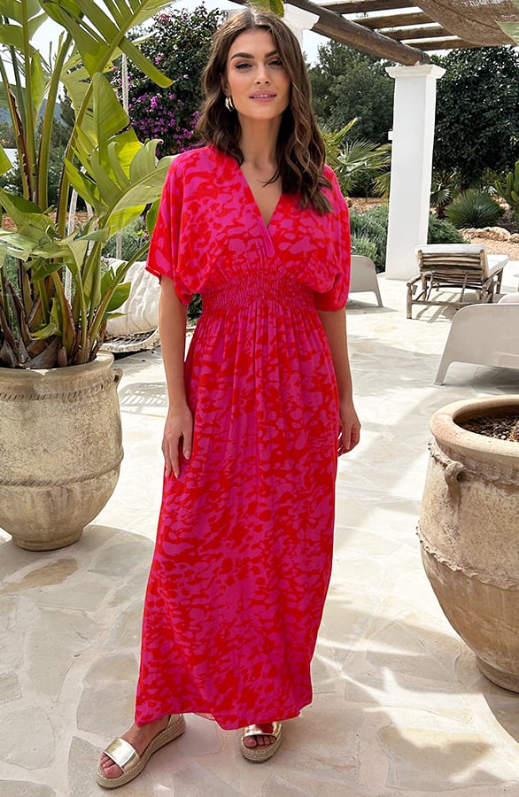 V-Hals Maxi Jurk Eef Fuchsia – shoparchief — foto 2