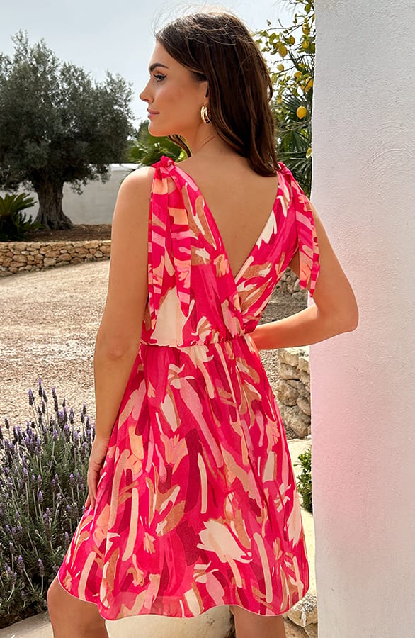 V-hals Jurk Nicoline Fuchsia – shoparchief — foto 2