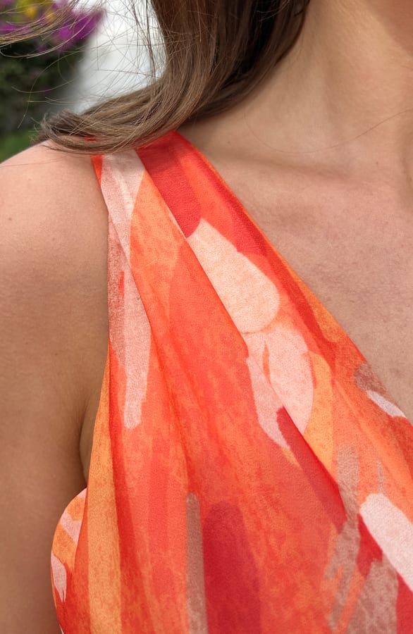 V-hals Jurk Nicoline Oranje – shoparchief — foto 6