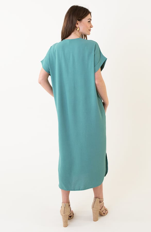 V-hals Midi Jurk Lilly Mint – shoparchief — foto 4