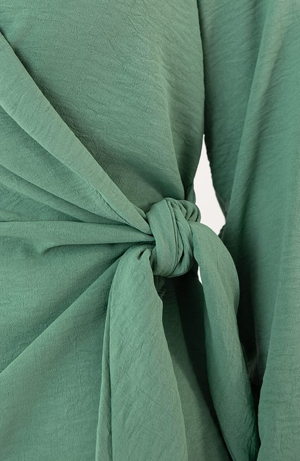 Wikkel V-Hals Jurk Amora Mint – shoparchief — foto 5