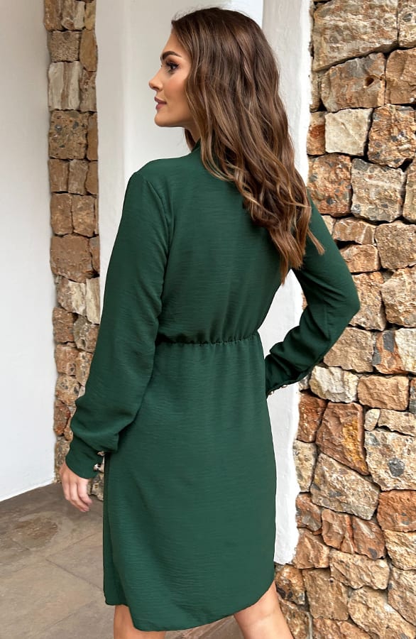 Wikkel V-Hals Jurk Amora Emerald – shoparchief — foto 5