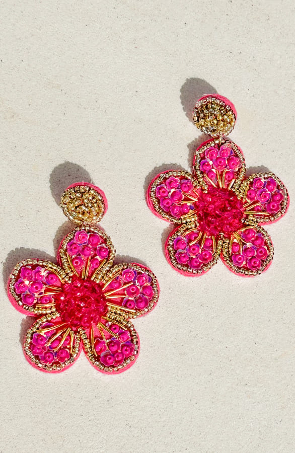 Bloemen Oorbellen Kyra Fuchsia – shoparchief