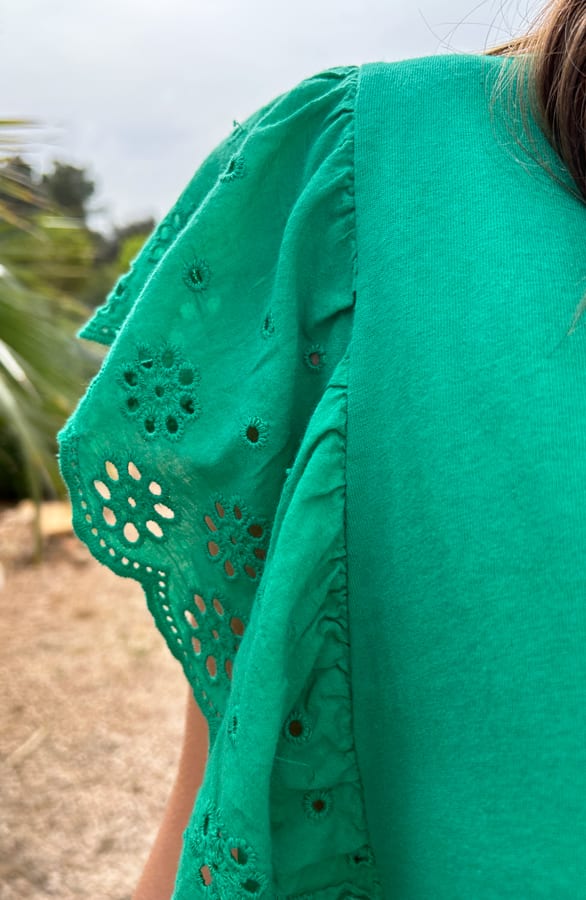 Broderie Detailed Top Leya Bright Green – shoparchief — foto 4