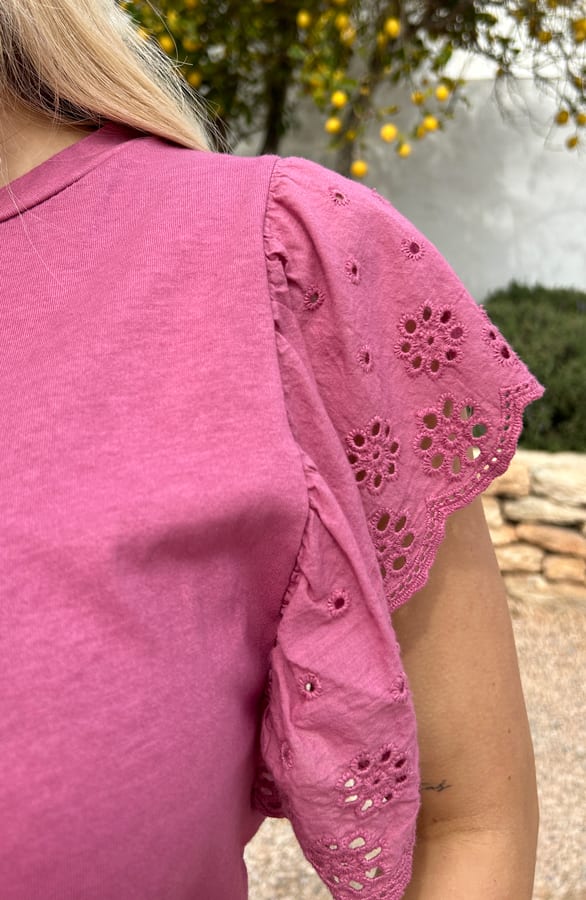 Broderie Detailed Top Leya Dust Roze – shoparchief — foto 5