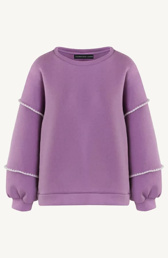 Comfy Striped Trui Fenne Paars Ecru – shoparchief