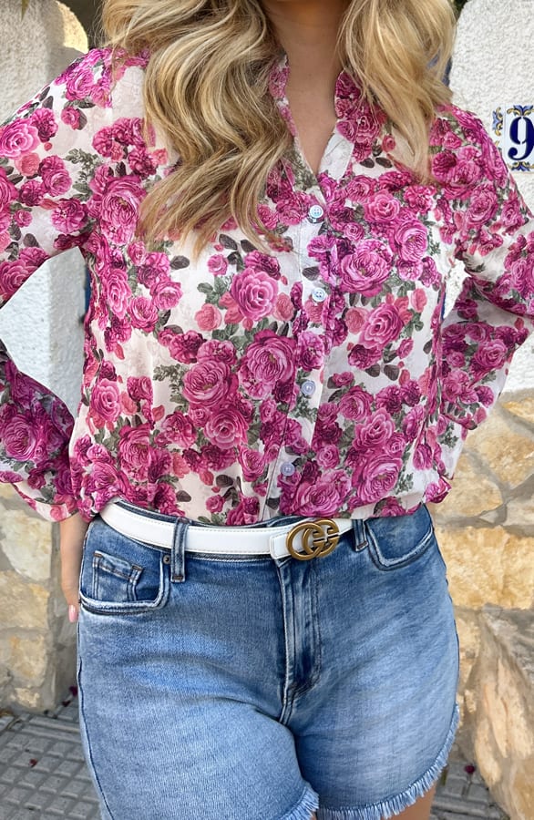 Floral Blouse Milly Fuchsia – shoparchief — foto 3