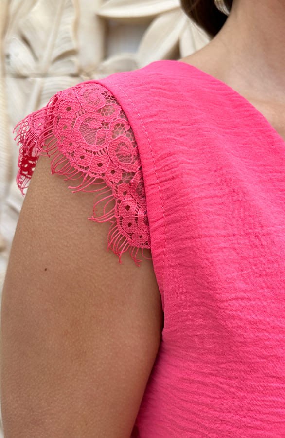 Lace Detail Top Kira Koraal – shoparchief — foto 5