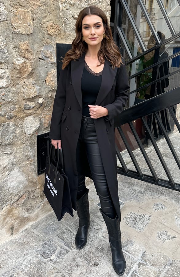Lange Blazer Layla Zwart – shoparchief